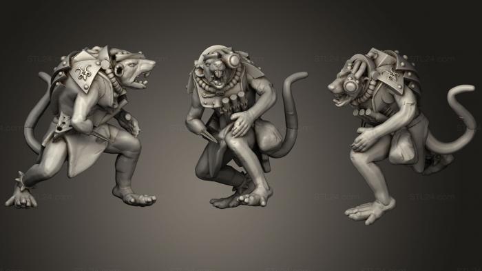 Статуэтки герои, монстры и демоны (Скрытый клан Крыс5, STKM_1181) 3D модель для ЧПУ станка